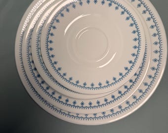 Set of Miscellaneous  Corelle Blue Snowflake Garland Dishes