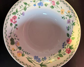 Vintage Farberware 225 English Garden Stoneware Floral Serving Bowl