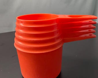 Set di 5 misurini Tupperware vintage arancioni