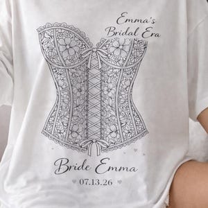 Lace Corset T-Shirt, Custom Bachelorette Party Lace  Shirt,Bridal Shower Corset Tee, Custom Bridal Lace t-shirt,Fine Line Tattoo Corset Tee