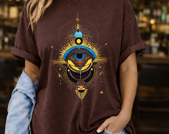 Mystic Third Eye Shirt, Spiritual Vibe T-Shirt, Sacred Geometry Art Tee,Esoteric art lovers Tshirt,Mystic shirt,Comfort Colors T shirt
