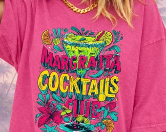 Margarita Cocktail Club T-Shirt,Cocktail Lover Shirt,Margarita Cocktail Lover Tee, Drinking Night Oversized T shirt,Summer Party Top
