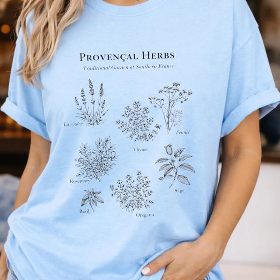 Provençal Herbs T-Shirt, Botanical Herb Shirt , French Cottagecore Tee,Natural Minimalist Tshirt ,Comfort Colors  T shirt