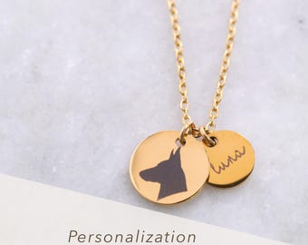 Belgian Malinois Dog Memorial Gift Personalized Malinois Lover Gift for Dog Mom Custom Pet Loss Necklace Remembrance Birthday Jewelry