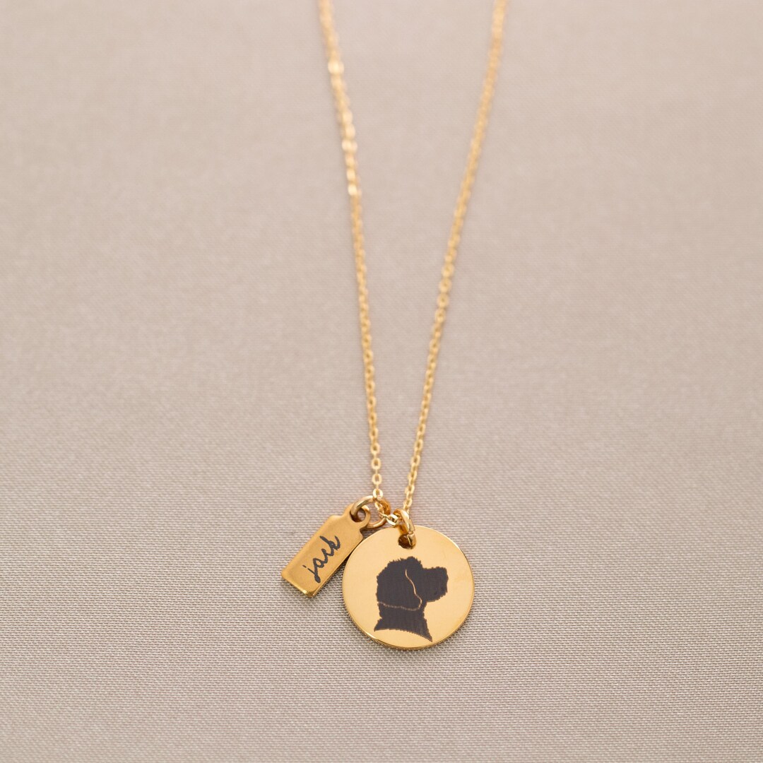 Cockapoo Engrave Cockapoo Necklace – 18k Gold Plated Coin Pendant – Personalized Dog Mom ...