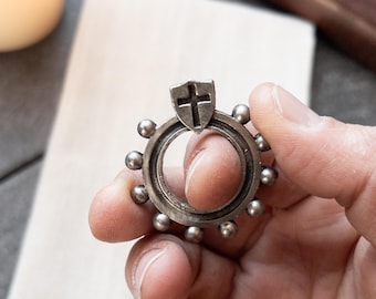 Anneau de chapelet Armor of God – Inspiré de Saint Michel | Chapelet de poche dix ans en étain coulé à la main