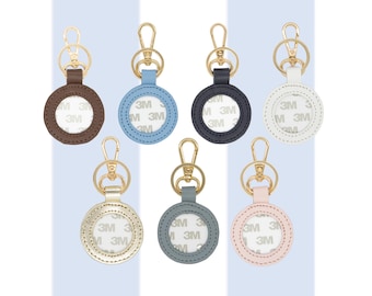2 Inch Self Finishing Needlepoint Key Fob – Round Leather Keychain – DIY Needlepoint Finishing – Tilli Thomas