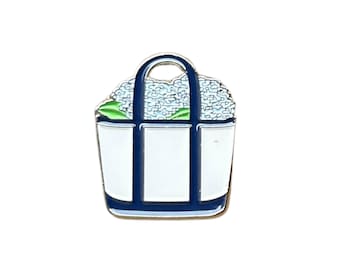 Hydrangea Boat Tote Needle Minder | Magnetic Needlepoint Accessory | Preppy Coastal Stitching Magnet