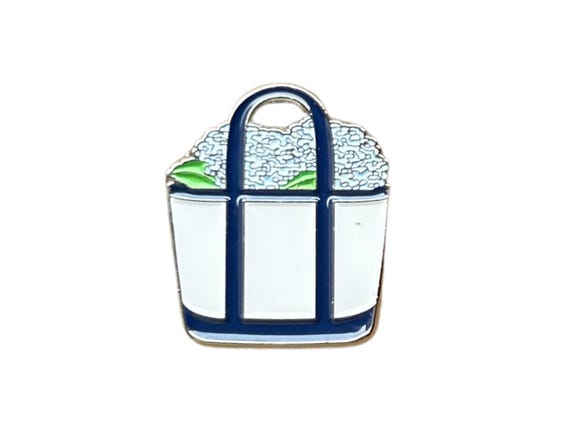 Hydrangea Boat Tote Needle Minder | Magnetic Needlepoint Accessory | Preppy Coastal Stitching Magnet