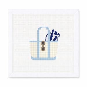 Boot Tote mit Strandtuch und Sonnenbrille | 18 Maschen Nadelspitze | Anfängerfreundlich