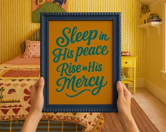 Arte cristã para parede | Impressões de fé | Durma em paz | Impressões irlandesas | Impressões feitas à mão | Decoração cristã para casa | Presentes cristãos (impressão sem moldura)