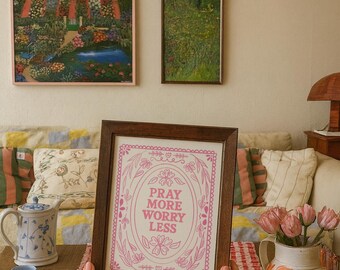 Arte cristã para parede | Impressões sobre fé | Ore mais | Impressões irlandesas | Impressões feitas à mão | Decoração cristã para casa | Presentes cristãos (impressão sem moldura)