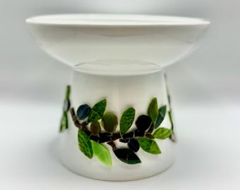 Handmade Mosaic Olive Tree Ceramic Snack Bowl • Unique Serving Dishq