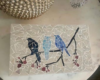 Cherry Blossom, Three Blue Birds on a Branch