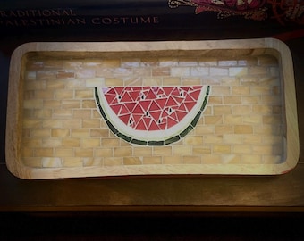 Watermelon Heritage Mosaic Tray.