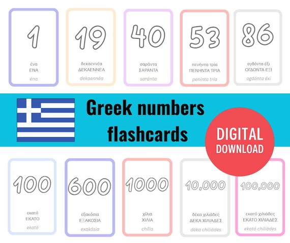 Greek Numbers 1 100 In English