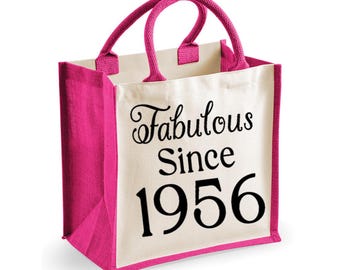 Personalised jute bag. Limited edition tote bag. 70th birthday gift for Mum/friend/Nanna/