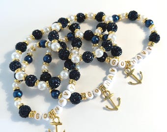 Go Navy Bracelet | Anchor Charm