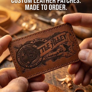 Custom Engraved Faux Leather Patch (Iron-On)