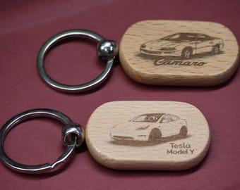 Aangepaste houten sleutelhangers