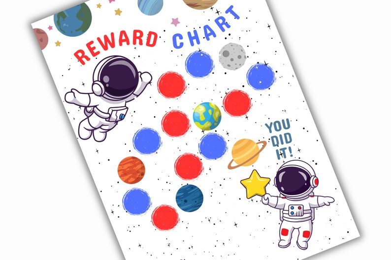 Outer Space Reward Chart for Kids | Astronaut Behavior Sticker Chart ...