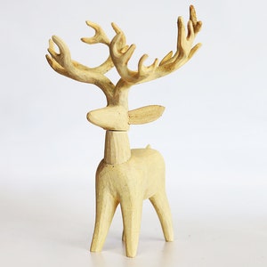 Wooden Reindeer, Wooden toy, Collectible figurine, Handmade wooden toys, Hand Carved Painted Wooden, Home Decor ornaments