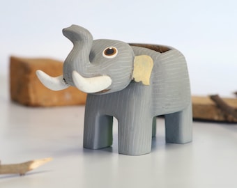 Wooden elephant, Wooden toy, Collectible figurine, Handmade wooden toys, Hand Carved Painted Wooden, Home Decor ornaments