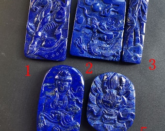 Natural Deep Blue Afghanistan Lapis Lazuli Dragon/&Phoenix Pendants t0104-83.5ct