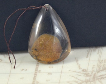 Natural Garden Golden Phantom Quartz Pendant Gemstone Beads Teardrop Flower Quartz Crystal Pendant 5style