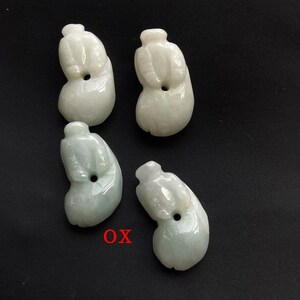 Liten tupp, apa, oxe, orm, får, drake, tiger, kanin, djur naturlig jadeit jadesten amulett hänge huvud, länk ox