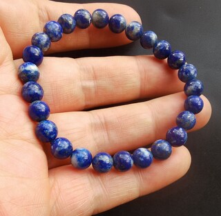 Set Di 2 Bracciali In Lapislazzuli Da 8 Mm – Pietra Naturale Fatta A Mano – Regalo Per Donna Con Scatola