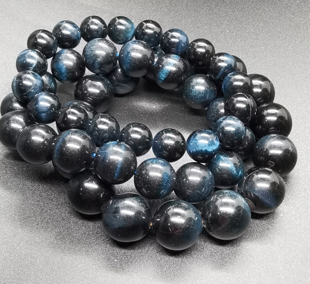 Pietra Naturale Perle Occhio Di Tigre Blu Perle Rotonde Sfuse 6 8 10 - Foto 9