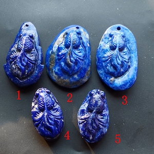 Super Untreated,Carved natural Goldfish lapis lazuli stone pendant,  blue lapis link,Amulet Talisman for making Necklace jewelry