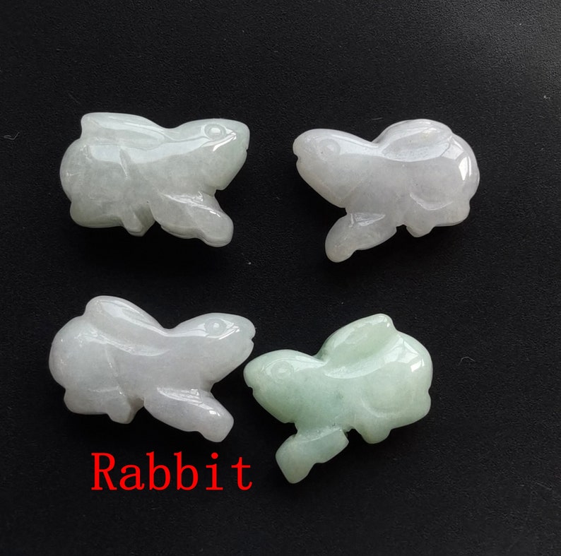 Liten tupp, apa, oxe, orm, får, drake, tiger, kanin, djur naturlig jadeit jadesten amulett hänge huvud, länk Rabbit