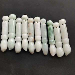 writing brush natural jadeite pendant, Carved Grade A Natural jade stone, Burmese jade,Amulet beads, wholesale jadeite