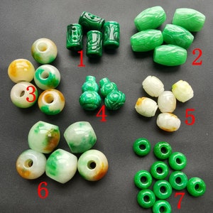 Dread,green Jade stone pendant beads, carved Circular column,Green barrel,gourd,Amulet Animal Necklace Pendant Jewerly MG