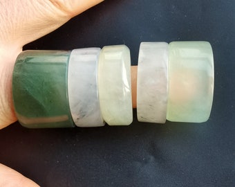 Large chinese natural xiuyu green Jade stone band width Ring, Wide 10mm-20mm, US11 1/2#,woman ring, man ring jewelry gift