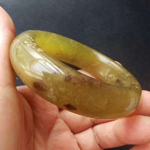 Sale on,inner 52mm,smooth natural yellow green jade stone small Bangle,Chinese Xiuyu jade,gemstone woman/man band bangle,best gift