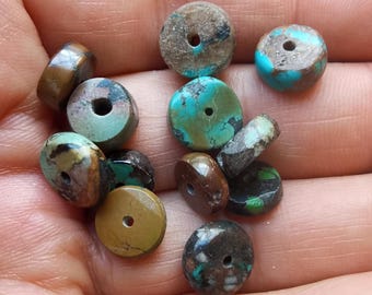 8.4g,12beads,small Genuine natural blue black Hubei Turquoise stone pendants,gemstone bead semi-precious stone,for making handmade jewelry