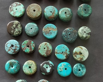 Genuine Hubei Turquoise Donut Bead: Natural Rainbow Stone Charm