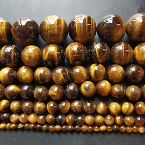 4mm-20mm,Round smooth yellow tiger eye stone strand, 4mm,6mm,8mm,10mm,12mm,14mm,16mm,18mm,20mm, wholesale stone beads,full one strand,15.5&quot;
