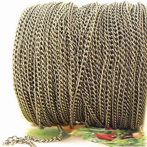 Long 5Chains  egg Loop Twist Copper Metal   Chain 3mmx2mm--- 5x 38&quot; ---3m