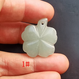 Carved Clover,four leaf natural Aventurine Quartz jade stone pendant,earring bead,Amulet making handmade Necklace Pendant Jewelry MX