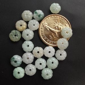 Pumpkin,spacer,natural jadeite stone beads, Carved Grade A Natural jade stone, Amulet beads, wholesale jadeite beads