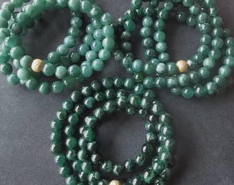 トップグレード グァテマラ 翡翠 6mm ネックレス ハンドメイド アクセサリー グアテマラ産翡翠のマーラーネックレス：青緑のヒーリングストーンの