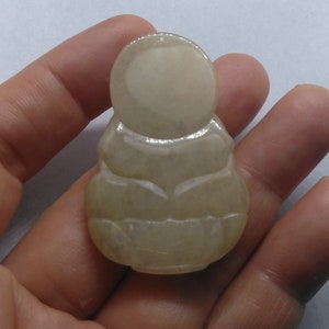 Guanyin Bodhisattva jadeite pendant, Carved Grade A Natural jade stone, yellow Burmese jade, Amulet necklace Pendant, Gemstone bead jewelry image 10