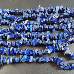 34&quot; long chip Lapis Lazuli stone strand, nugget Lapis beads, gemstone bead, Full One strand