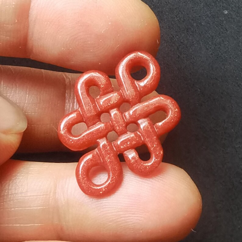 Hollow Knot Carving Red Jade Stone Bead Pendant,earring Beads,charm ...