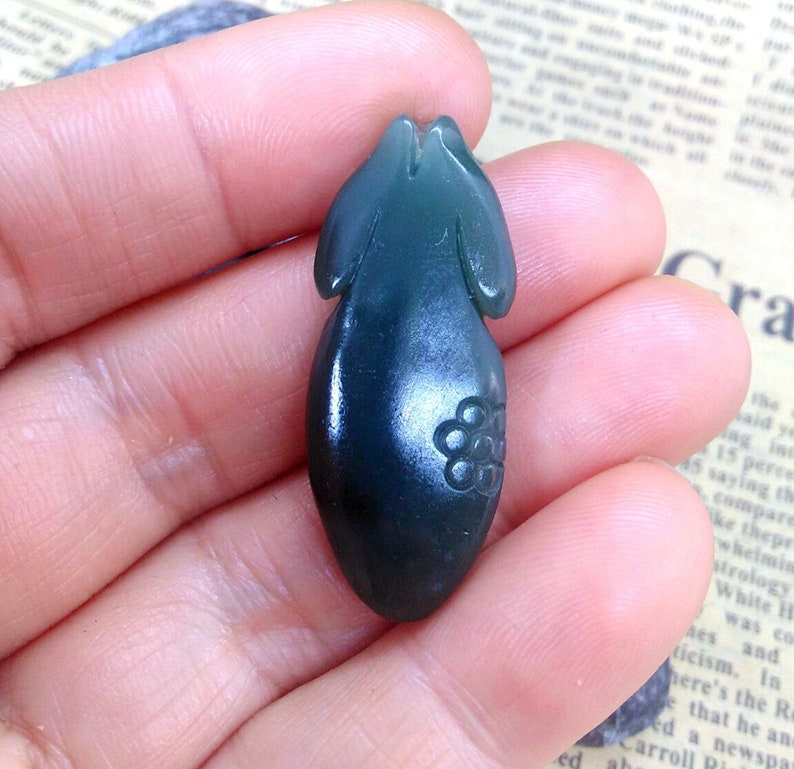 Gourd Flower cheongsam pendant Amulet Talisman hand pendant gemstone bead Natural Nephrite Jade stone,Carved Untreated green jade pendant
