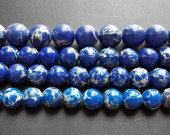 Blue Sediment Jasper Beads: Round Regalite Gemstone Strand (15.5")